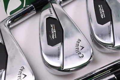 Callaway Rogue ST Pro Irons / 4-PW / X-Flex Rifle Tour Flighted 105 Shafts - Image 1 of 4
