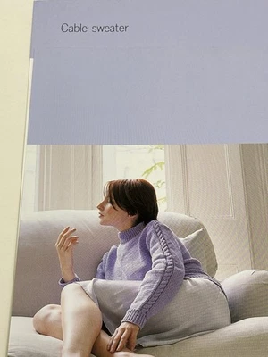 Cable Sweater Knitting Pattern Small-Large Pages from Book - Image 1 of 3