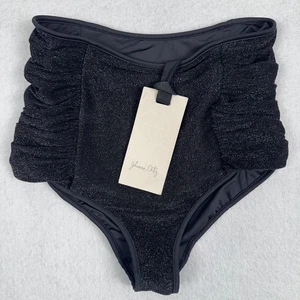 NWT Johanna Ortiz The Shell Collector Black Sparkle Bikini Bottoms Size S - Picture 1 of 9