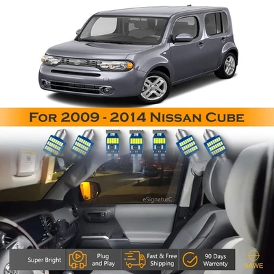9 x kit de pacote interno de luzes LED ultra brancas para 2009 - 2014 Nissan Cube - Imagem 1 de 4