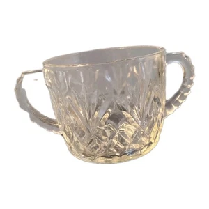 Vintage Anchor Hocking Double Handled Open Sugar Bowl Pineapple Fan Design - Picture 1 of 14