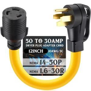 Wohnmobil Generator Schweißgerät Adapter kompatibel mit NEMA 14-50P auf L6-30R 50A 4 Zinken... - Bild 1 von 7