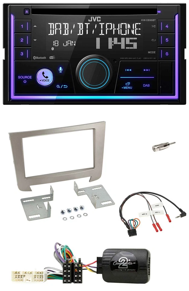 JVC Lenkrad USB 2DIN DAB Bluetooth CD Autoradio für SSangYong Rexton ab 2013 - Bild 1 von 4