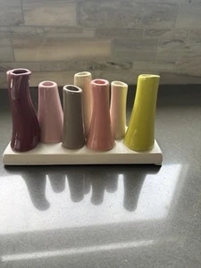 Chive Pooley Ceramic Flower Bud Vase 8 Tube Shape Magenta Pink - Picture 1 of 5