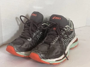 ASICS GEL Nimbus 19 Women's Running Shoes US 8.5 Gray Green Orange T750N - Picture 1 of 15