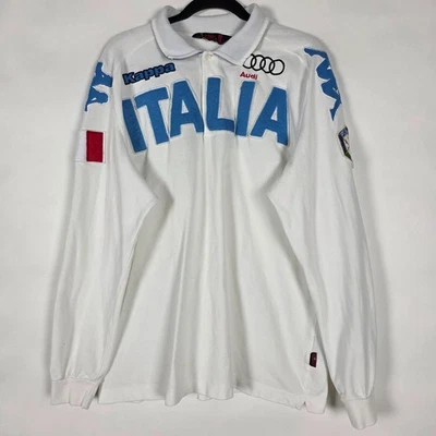 Vintage Robe Di Kappa Italia Italy Mens 2XL Long Sleeve White Polo - Image 1 of 4