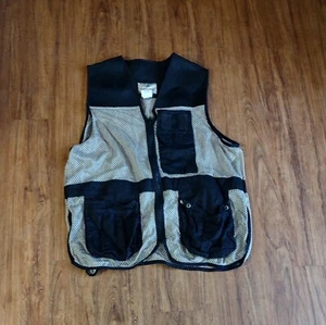 Men's Winchester Beige Black Mesh Vest Zip Up Shooting Hunting Cotton Sz XL/2XL - Picture 1 of 7