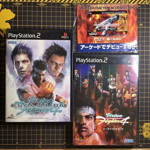 Lot 2 Virtua Fighter 4 & Evolution PlayStation PS2 Japanese W/Bonus Card RARE - Picture 1 of 7