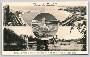 Postkarte Chicago Illinois Park District lädt Sie ein, die Wunderstadt zu genießen - Bild 1 von 3