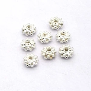 8 Pcs 8X4mm Rondelle Spacer Bead Silver Plated Jewelry Making - Picture 1 of 6