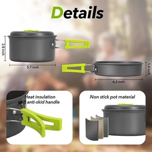 15 Pieces Camping Cookware Set, Nonstick Lightweight Cookware Portable Outdoor - Picture 1 of 6