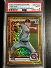?? 2020 Bowman Chrome Tim Cate Gold Shimmer Refractor /50 Nationals Rc Psa 9