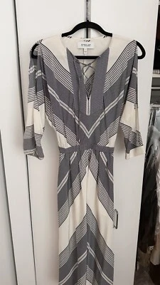 derek lam 10 crosby dress Size 0 White Blue Long Sleeve - Image 1 of 3