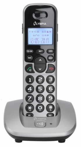 Olympia Comfort Bezprzewodowy ECO-Mode Telefon DECT Bardzo duże przyciski srebrny 