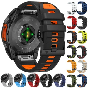 Quick Fit Silicone Watch Strap Band For Garmin Fenix E 8 7 7X 6 6X Pro 5 5X 3HR - Picture 1 of 60