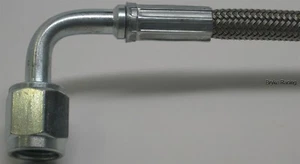 Línea de freno 16" 90 grados -4 AN -4 AN 16 AN pulgadas acero trenzado brazalete IMCA carreras - Imagen 1 de 3