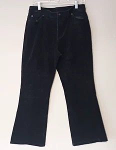 Pantalones de mezclilla para mujer PETITE SOPHISTICATE negros de pana talla 14 - Imagen 1 de 12