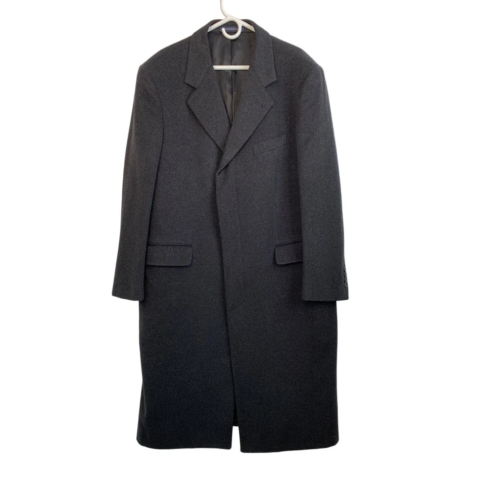 Abrigo de cachemir Brooks Brothers para hombre invierno 46R negro Italia GUC 6759 botón Foto 1 de 4