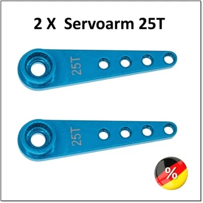 2 X RC Servoarm Servohorn Crank 25T Servohebel Alu 25 Zähne CNC MKS Futuba Savöx - Bild 1 von 3