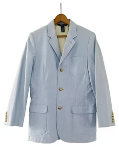 POLO RALPH LAUREN Boys Blazer Light Blue Cotton Single-Breasted Sz L (16-18) - Picture 1 of 7