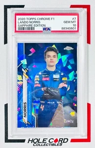 LANDO NORRIS RC PSA 10 2020 Topps Chrome Sapphire Edition Formula 1 F1 Rookie #7 - Picture 1 of 2