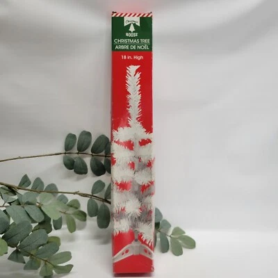 White Artificial Christmas Tree 18 inches Mini Small Tabletop Tetro MCM - Image 1 of 4