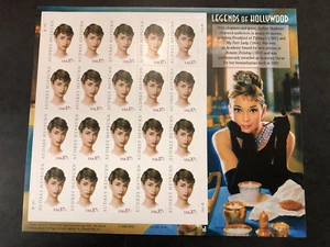 3786 Audrey Hepburn Legends Hollywood MNH S/A 37 cent Sheet 20 Stamps 2003 US - Picture 1 of 2