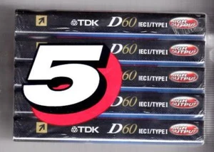 TDK D60 HIGH OUTPUT LEER AUDIOKASSETTENBÄNDER IECI TYP 1 - VERSIEGELT - 7ER-PACK - Bild 1 von 2