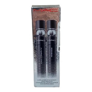 Máscara de pestañas MAC Luxe Layers Mac Stack Duo Superstack Micro y Mega negra nueva en caja - Imagen 1 de 4