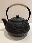Tea Pot Kettle Black Cast Iron With Strainer 3" Tall Holds 16 oz. Japanese