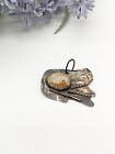 Vintage Native American Sterling Silver 925  Pendant Turquoise Abstract Freeform