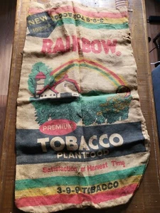 Bolsa de saco de arpillera vintage de 22" x 39" 200 lb Rainbow Premium Tobacco - Imagen 1 de 6