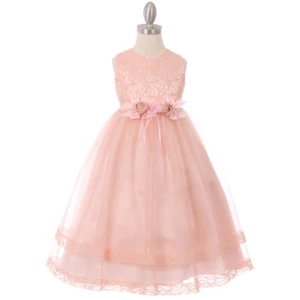 PINK Size 4 Flower Girl Dress Wedding Birthday Formal Graduation Bridesmaid Prom - Picture 1 of 3