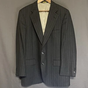 Bloomingdales Traditionalist Herren 42R reine Wolle schwarz gestreift Jacke Mantel Blazer - Bild 1 von 14