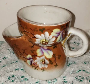 Antiker Porzellan Rasierschaufel Becher Floral - Bild 1 von 5