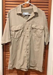Vintage EMS |Eastern Mountain Sports| Men's Large Khaki/Beige Vented SS Shirt - Picture 1 of 13