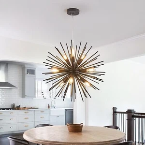 Modern Black Sputnik Chandelier 9-Light Dining Room Chandelier Light Fixture ... - Picture 1 of 9