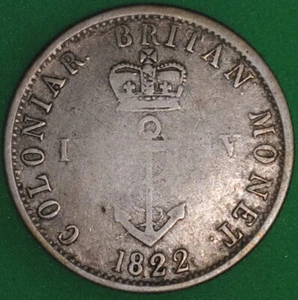 1822 British West Indies 1/4 Dollar VF - Picture 1 of 2