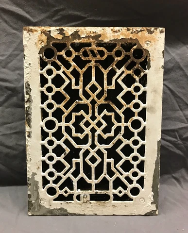 Antique Cast Iron Decorative Floor Register Heat Grate 8x12 VTG Old 1579-22B Cover