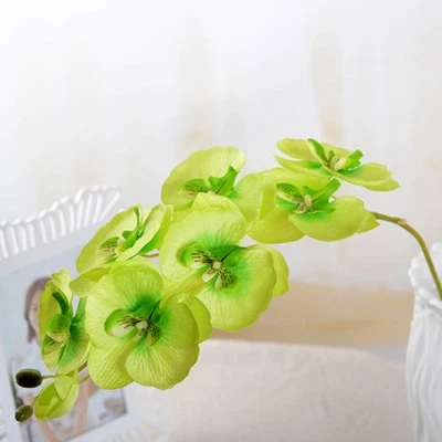 Hermoso ramo de flores de seda orquídea mariposa Phalaenopsis hogar boda fiesta Foto 1 de 4