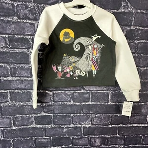 Nightmare Before Christmas Girl's XS 4-5 Glow in Dark Sweatshirt Black White - Picture 1 of 7