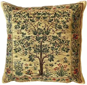 TREE OF LIFE BEIGE WILLIAM MORRIS DESIGN TAPESTRY CUSHION PILLOW COVER 13" 34CM - Picture 1 of 7