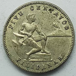 1944 Five Centavos Filipinas Phillipines United States of America Coin #4 - Picture 1 of 2