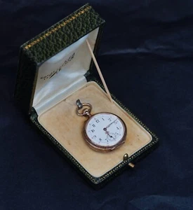 Antike 14K Damen kleine Taschenuhr mit russischer Kaiserin Maria Fedorowna Cypher - Bild 1 von 18