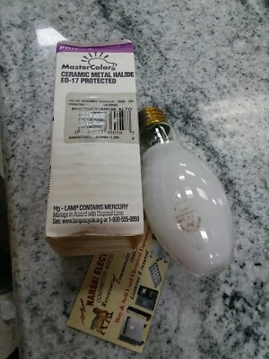 PHILIPS MASTERCOLOR CERAMIC METAL HALIDE LAMP CLEAR 70 WATT ED-17 MED(16EB2 - Image 1 of 4