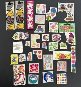 DAMAGED Vintage Sticker Lot Lisa Frank Sandylion Toots BJ 80s 90s READ - Picture 1 of 10