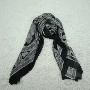Unbranded Black Paisley Silk Scarf Scarves 52" X 54" P731 - Picture 1 of 20