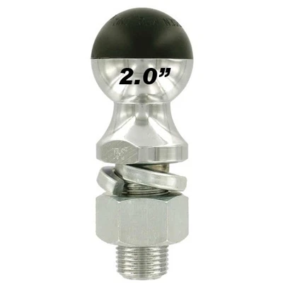 Bola de remolque Andersen Hitches bola dura sin grasa 2" vástago de 1" 8 k lb certificado V5 Foto 1 de 4