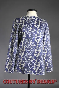 St John Strick Tunika Top Bluse Oceana blau schimmernd bunt Gr. 10 neu mit Etikett UVP $ 695 - Bild 1 von 4