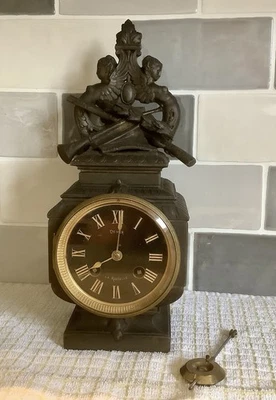 Antique Spelter / Bronzed ~ Black Forrest Style Japey Freres Clock~Restoration - Image 1 of 4